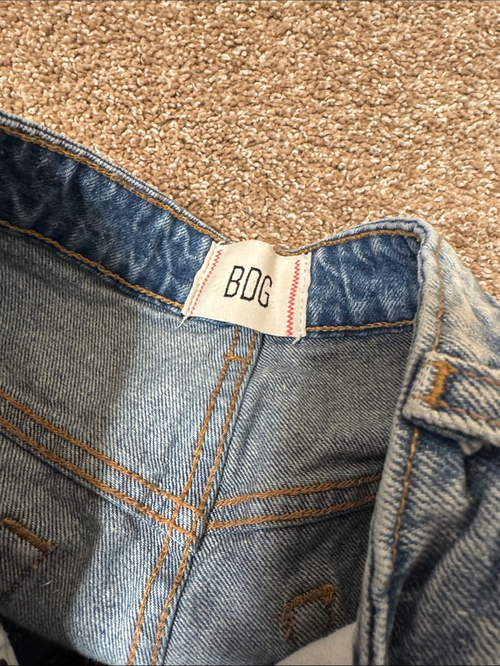 BDG Light Blue Women's Wide Leg Jeans Tapered Baggy SZ 25" Small flaw - Picture 6 of 11